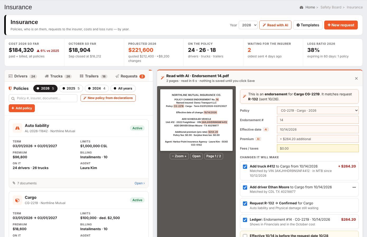 Read with AI: an insurance endorsement and the changes it will make
